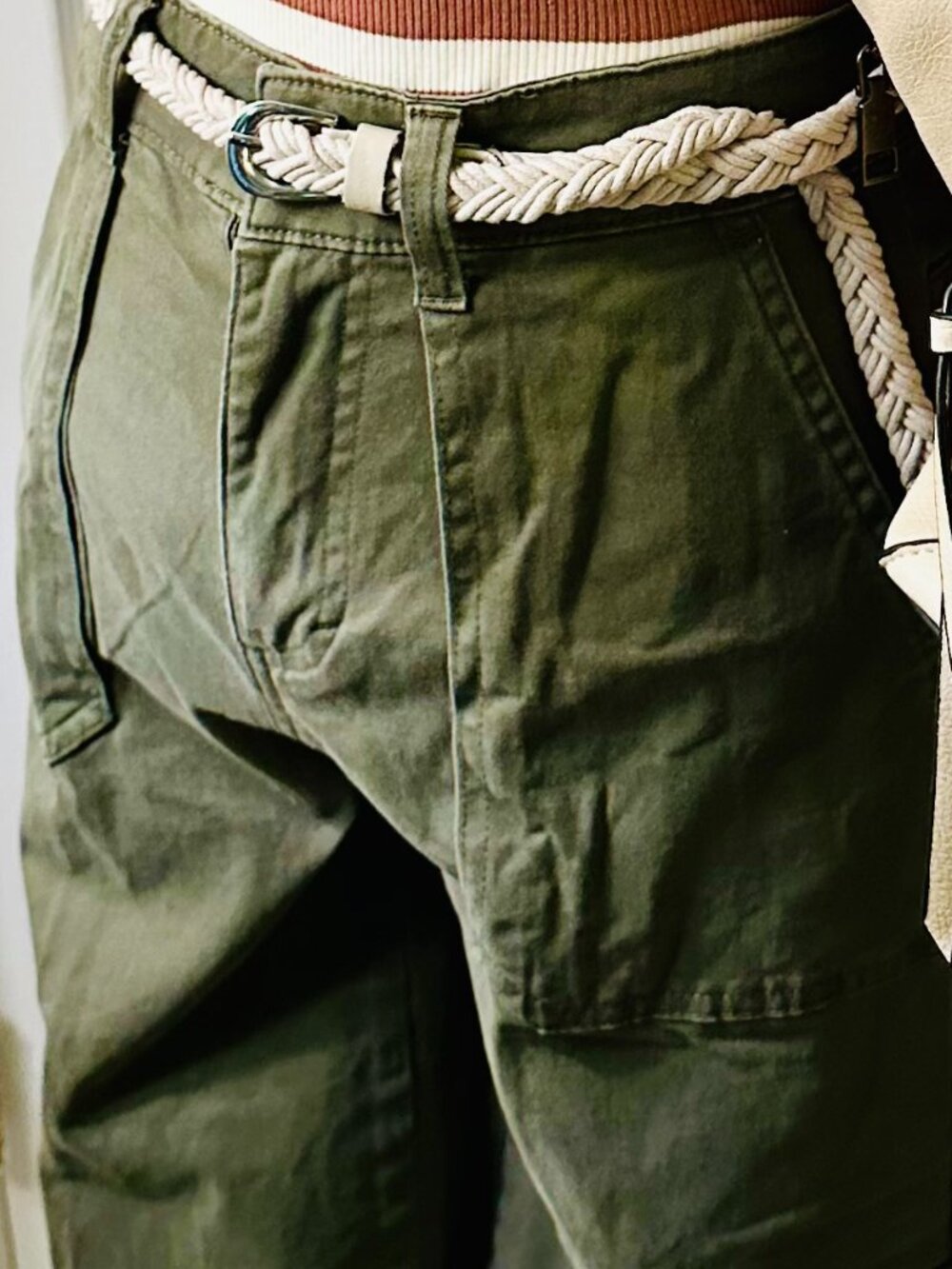 Wild Fable Green Cargo Pants XS Utility Style High-Waisted Relaxed Wide Leg